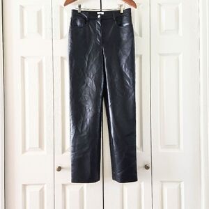 Aritzia Wilfred Melina Black Faux Leather Pleather Pants Women's Size 4
